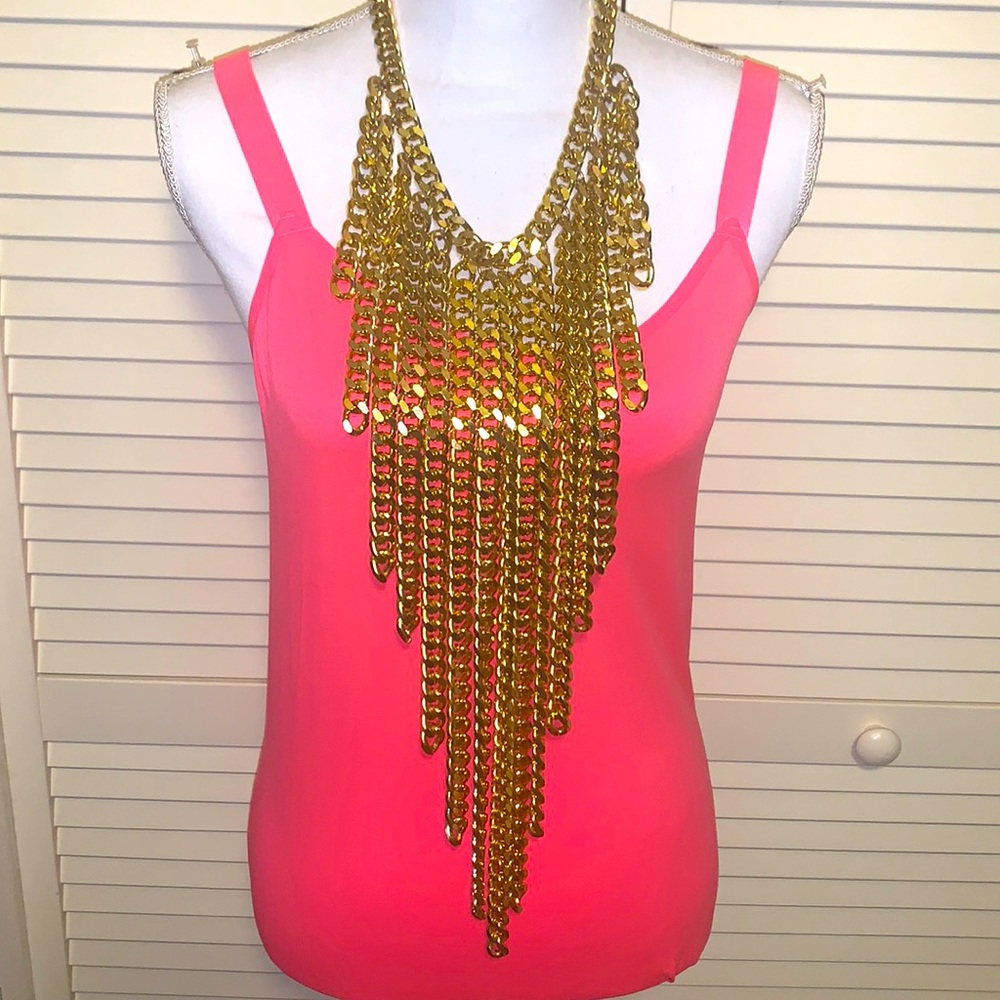 Tracy Lynn gold chain bib